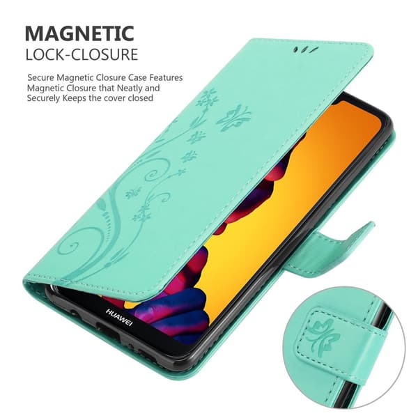 Deksel til Huawei P20 LITE 2018 / NOVA 3E Lommebokdeksel i blomster design med magnetisk lukking, stativfunksjon og kortplasser