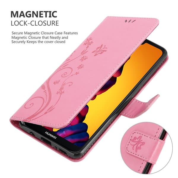 Deksel til Huawei P20 LITE 2018 / NOVA 3E Lommebokdeksel i blomster design med magnetisk lukking, stativfunksjon og kortplasser