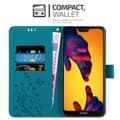 Miniatyrbilde 3 av 8: Deksel til Huawei P20 LITE 2018 / NOVA 3E Lommebokdeksel i blomster design med magnetisk lukking, stativfunksjon og kortplasser