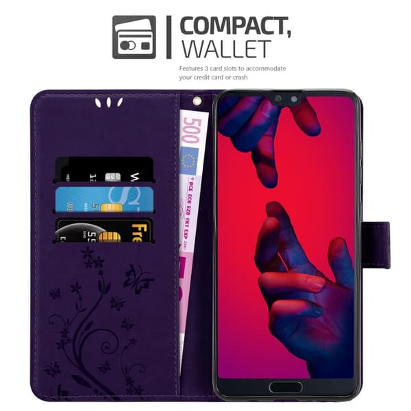 Huawei P20 PRO / P20 PLUS Pungetui Cover Blomster ()