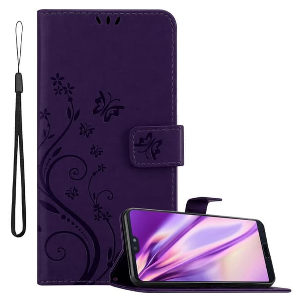 Huawei P20 PRO / P20 PLUS Pungetui Cover Blomster () BLOMSTER LILLA