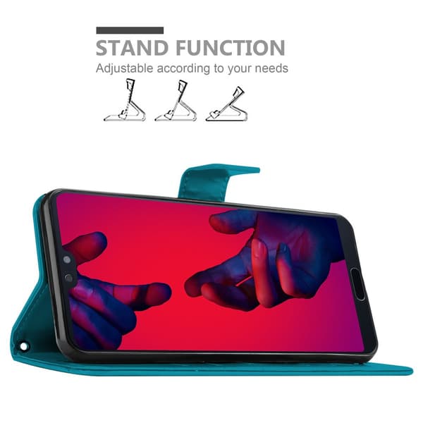 Huawei P20 PRO / P20 PLUS Suojakotelo Suojakuori Lompakkokotelo Matkapuhelinkotelo Kukat jossa on magneettisuljenta, jalusta-toiminto ja korttipaikat
