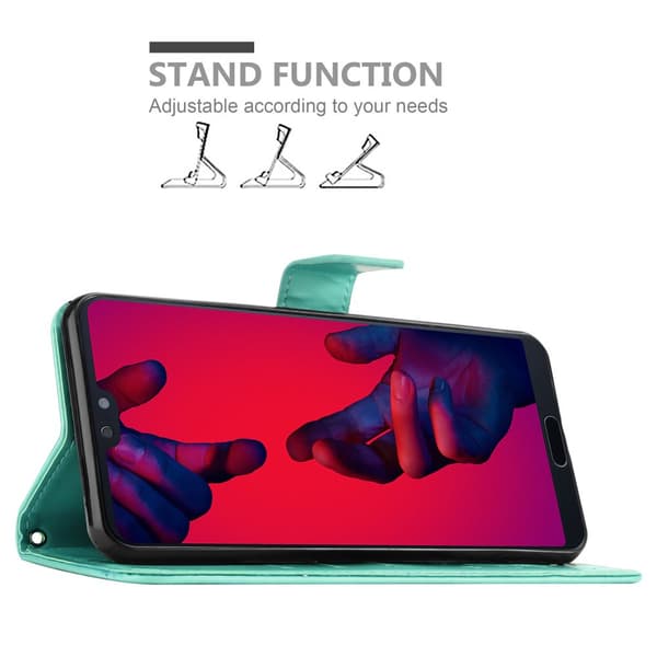 Huawei P20 PRO / P20 PLUS Suojakotelo Suojakuori Lompakkokotelo Matkapuhelinkotelo Kukat jossa on magneettisuljenta, jalusta-toiminto ja korttipaikat