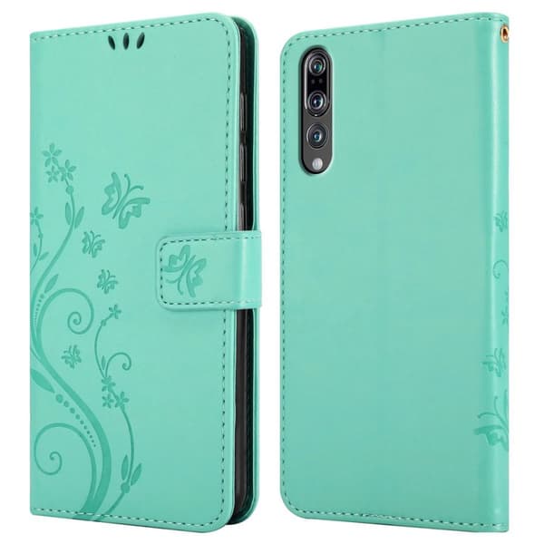 Huawei P20 PRO / P20 PLUS Suojakotelo Suojakuori Lompakkokotelo Matkapuhelinkotelo Kukat jossa on magneettisuljenta, jalusta-toiminto ja korttipaikat