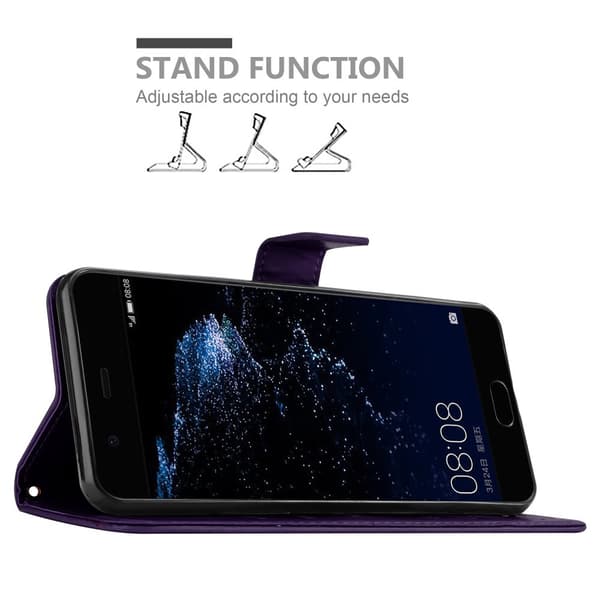 Huawei P10 Suojakotelo Suojakuori Lompakkokotelo Matkapuhelinkotelo Kukat jossa on magneettisuljenta, jalusta-toiminto ja korttipaikat