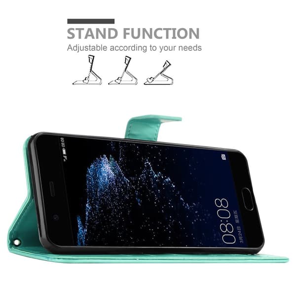 Huawei P10 Suojakotelo Suojakuori Lompakkokotelo Matkapuhelinkotelo Kukat jossa on magneettisuljenta, jalusta-toiminto ja korttipaikat