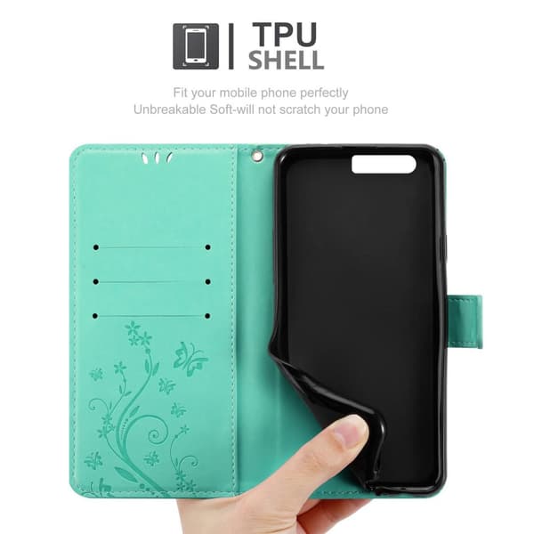 Huawei P10 Suojakotelo Suojakuori Lompakkokotelo Matkapuhelinkotelo Kukat jossa on magneettisuljenta, jalusta-toiminto ja korttipaikat