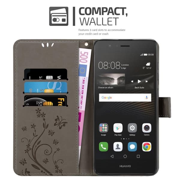 Huawei P9 LITE 2016 / G9 LITE Suojakotelo Suojakuori Lompakkokotelo Matkapuhelinkotelo Kukat jossa on magneettisuljenta, jalusta-toiminto ja