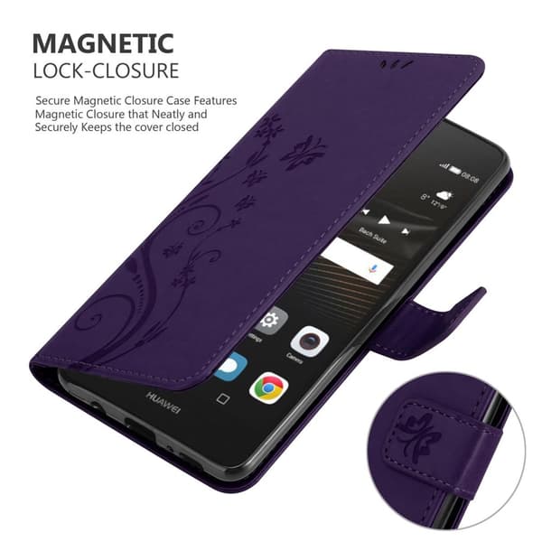 Huawei P9 LITE 2016 / G9 LITE Suojakotelo Suojakuori Lompakkokotelo Matkapuhelinkotelo Kukat jossa on magneettisuljenta, jalusta-toiminto ja