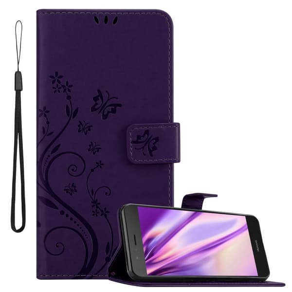 Huawei P9 LITE 2016 / G9 LITE Pungetui Cover Blomster () BLOMSTER LILLA