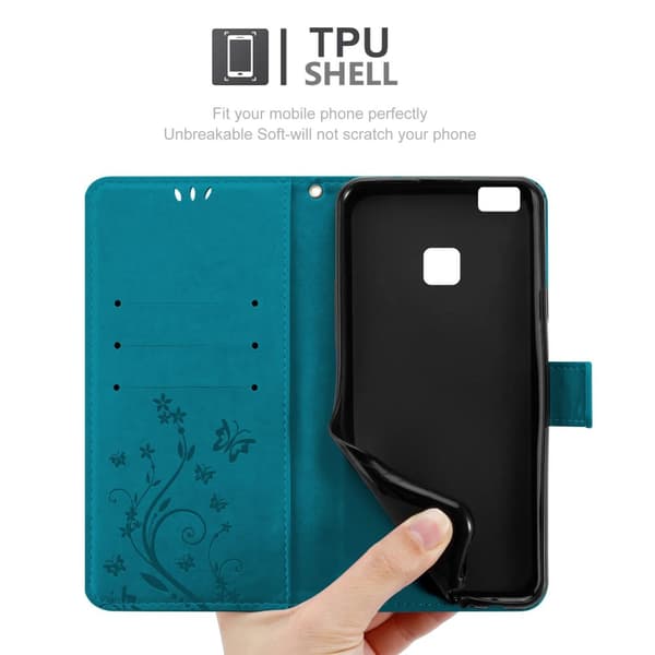 Huawei P9 LITE 2016 / G9 LITE Suojakotelo Suojakuori Lompakkokotelo Matkapuhelinkotelo Kukat jossa on magneettisuljenta, jalusta-toiminto ja