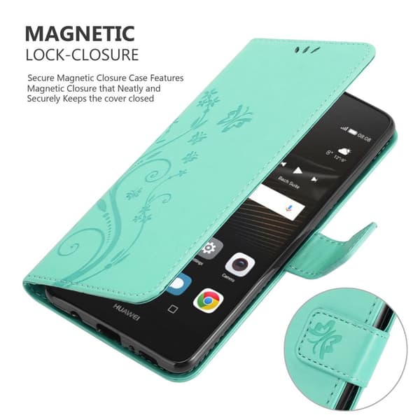Huawei P9 LITE 2016 / G9 LITE Suojakotelo Suojakuori Lompakkokotelo Matkapuhelinkotelo Kukat jossa on magneettisuljenta, jalusta-toiminto ja