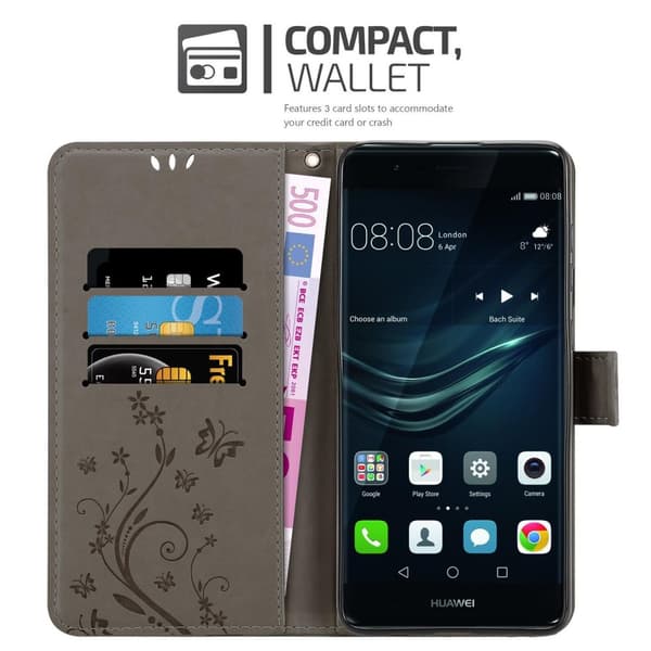 Huawei P9 Pungetui Cover Blomster ()
