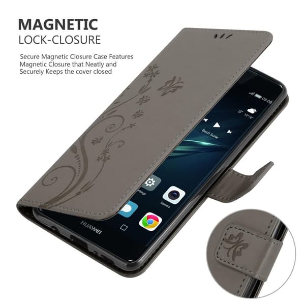 Huawei P9 Pungetui Cover Blomster ()