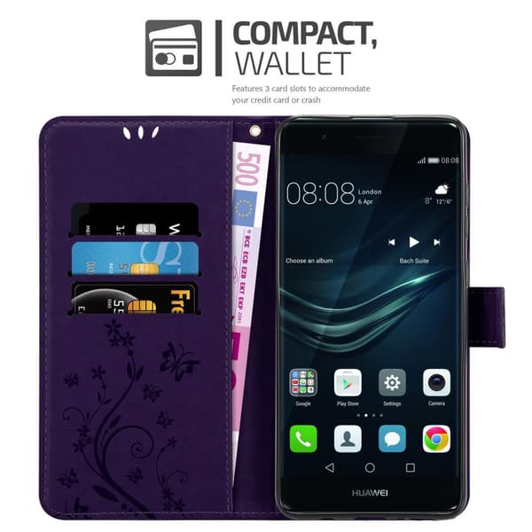 Huawei P9 Pungetui Cover Blomster ()