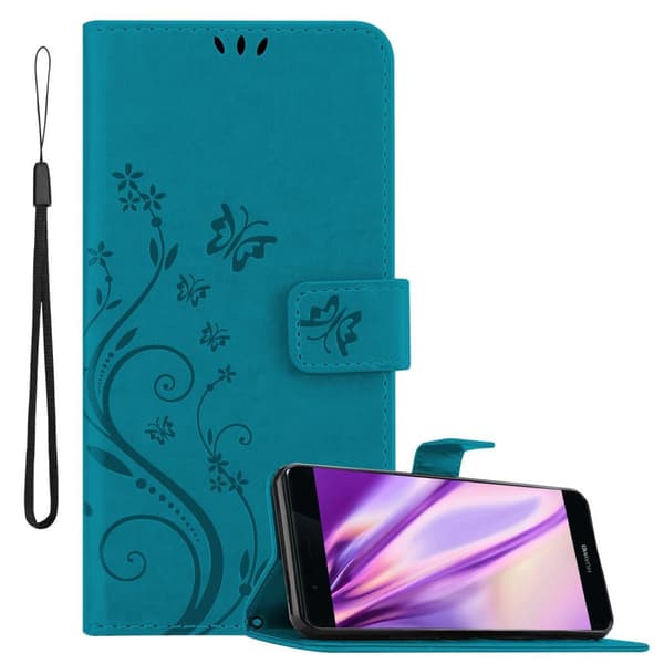 Huawei P9 Pungetui Cover Blomster ()