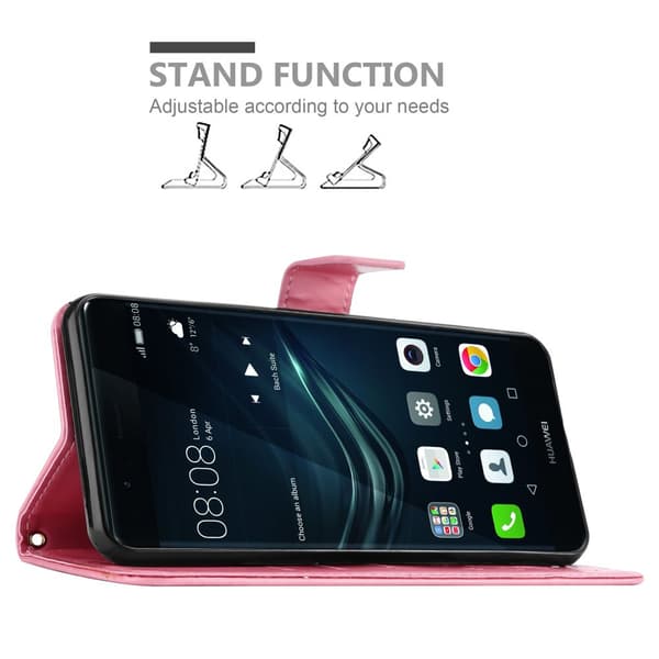 Deksel til Huawei P9 Lommebokdeksel i blomster design med magnetisk lukking, stativfunksjon og kortplasser