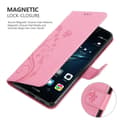Miniatyrbilde 5 av 8: Deksel til Huawei P9 Lommebokdeksel i blomster design med magnetisk lukking, stativfunksjon og kortplasser
