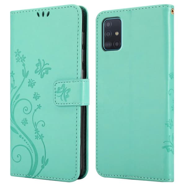 Samsung Galaxy A51 5G Skal Fodral i blomdesign Mobilskydd Case Cover med magnetisk stängning, ståfunktion och kortplatser