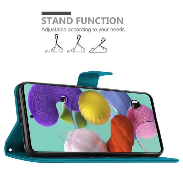 Samsung Galaxy A51 5G Skal Fodral i blomdesign Mobilskydd Case Cover med magnetisk stängning, ståfunktion och kortplatser