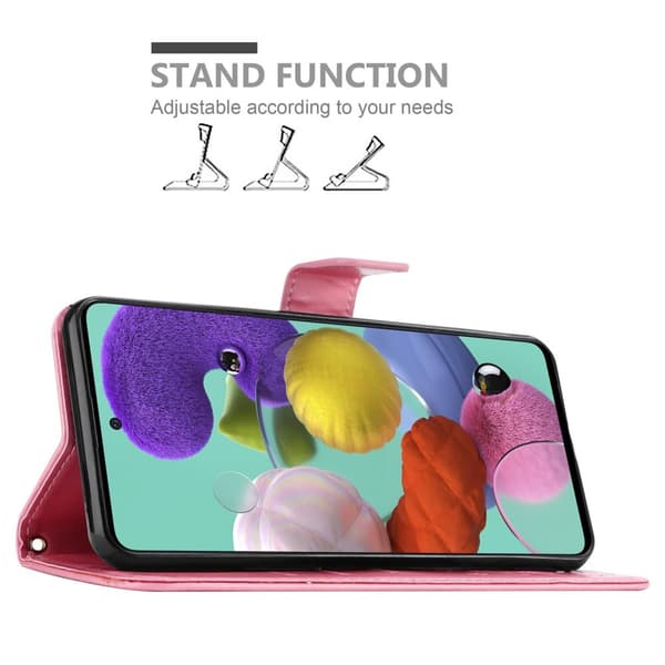 Samsung Galaxy A51 5G Skal Fodral i blomdesign Mobilskydd Case Cover med magnetisk stängning, ståfunktion och kortplatser