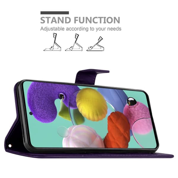 Samsung Galaxy A51 5G Suojakotelo Suojakuori Lompakkokotelo Matkapuhelinkotelo Kukat jossa on magneettisuljenta, jalusta-toiminto ja korttipaikat