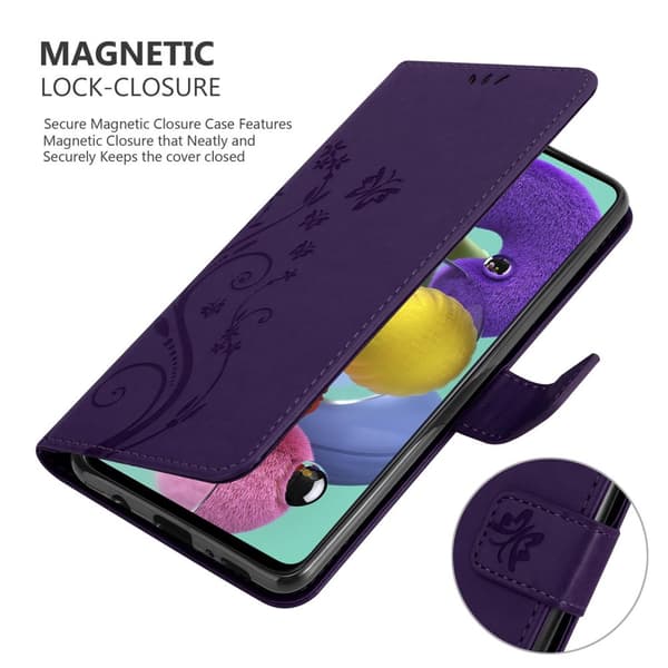 Samsung Galaxy A51 5G Suojakotelo Suojakuori Lompakkokotelo Matkapuhelinkotelo Kukat jossa on magneettisuljenta, jalusta-toiminto ja korttipaikat