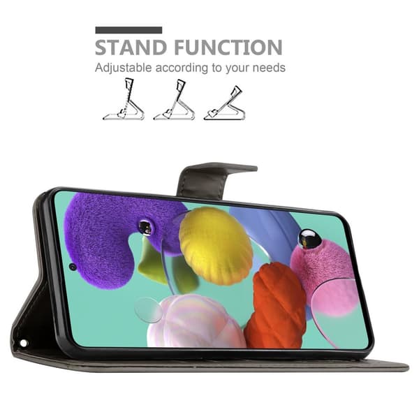 Samsung Galaxy A51 5G Suojakotelo Suojakuori Lompakkokotelo Matkapuhelinkotelo Kukat jossa on magneettisuljenta, jalusta-toiminto ja korttipaikat