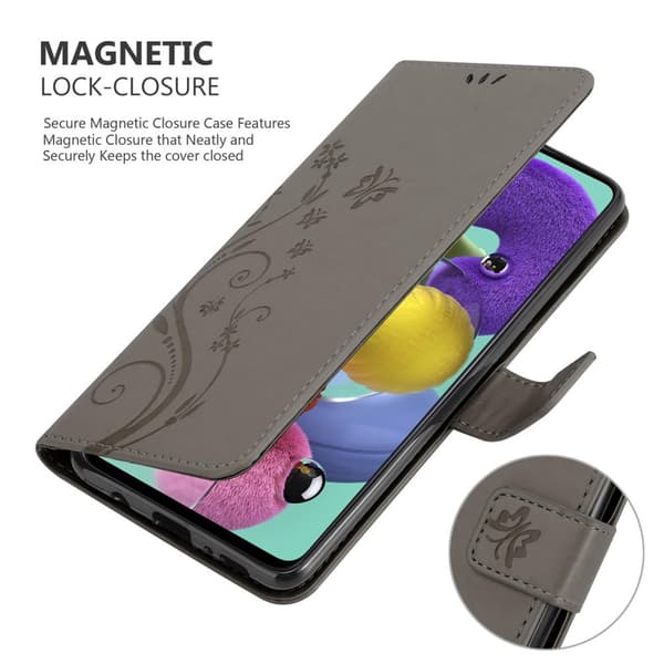 Samsung Galaxy A51 5G Suojakotelo Suojakuori Lompakkokotelo Matkapuhelinkotelo Kukat jossa on magneettisuljenta, jalusta-toiminto ja korttipaikat