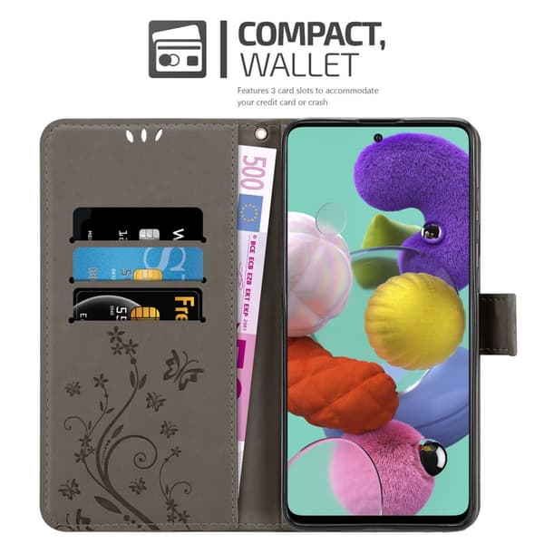 Samsung Galaxy A51 5G Pungetui Cover Blomster ()