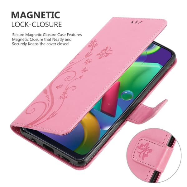 Samsung Galaxy M31 Skal Fodral i blomdesign Mobilskydd Case Cover med magnetisk stängning, ståfunktion och kortplatser