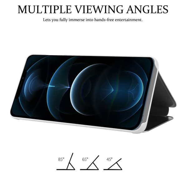 iPhone 13 PRO Skal Plånboksfodral Clear View Mirror Skyddsomslag med standfunktion 360 graders skydd