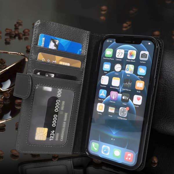 iPhone 13 PRO Suojakotelo Suojakuori Lompakkokotelo Matkapuhelinkotelo jossa on magneettisuljenta ja 3 korttipaikkaa
