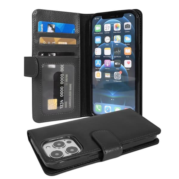 iPhone 13 PRO Skal Fodral Mobilskydd med magnetisk stängning och 3 kortplatser