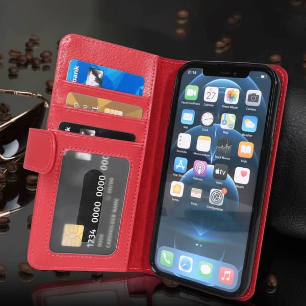 iPhone 13 PRO Suojakotelo Suojakuori Lompakkokotelo Matkapuhelinkotelo jossa on magneettisuljenta ja 3 korttipaikkaa