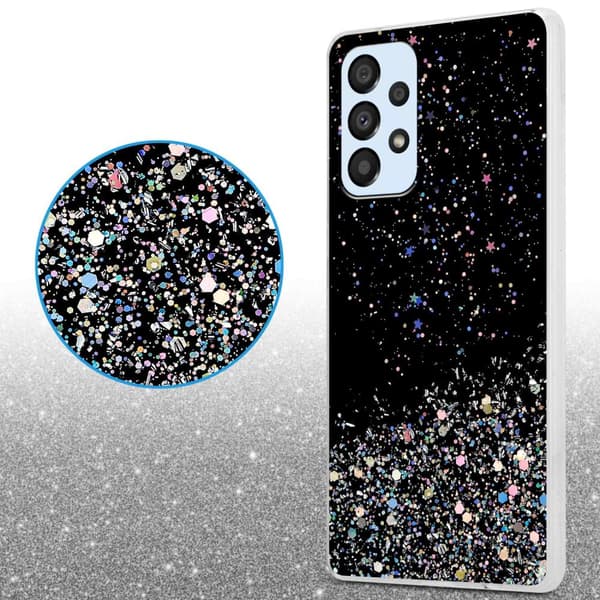 Samsung Galaxy A33 5G Suojakuori Suojakotelo joustavasta TPU-silikonista jossa on kimaltelevaa glitteriä