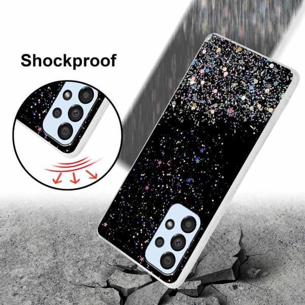 Samsung Galaxy A33 5G Suojakuori Suojakotelo joustavasta TPU-silikonista jossa on kimaltelevaa glitteriä