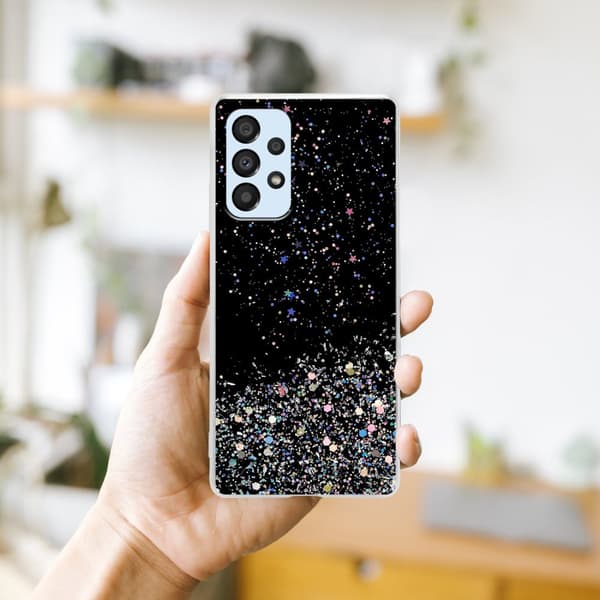 Samsung Galaxy A33 5G Suojakuori Suojakotelo joustavasta TPU-silikonista jossa on kimaltelevaa glitteriä