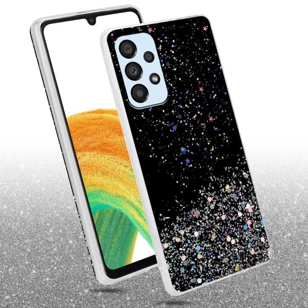 Samsung Galaxy A33 5G Suojakuori Suojakotelo joustavasta TPU-silikonista jossa on kimaltelevaa glitteriä