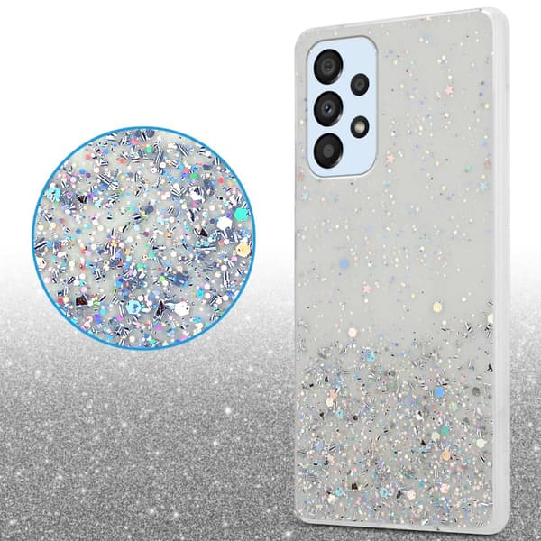 Samsung Galaxy A33 5G Suojakuori Suojakotelo joustavasta TPU-silikonista jossa on kimaltelevaa glitteriä