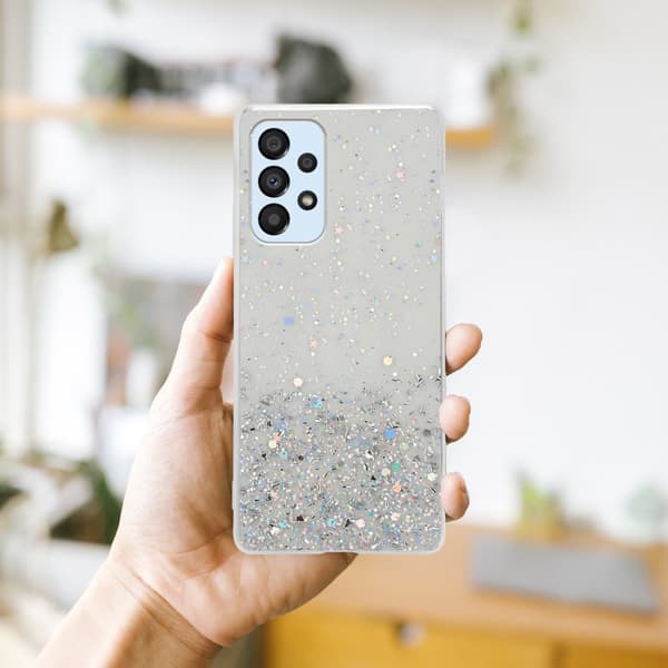 Samsung Galaxy A33 5G Suojakuori Suojakotelo joustavasta TPU-silikonista jossa on kimaltelevaa glitteriä