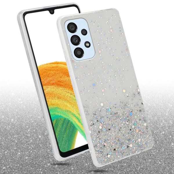Samsung Galaxy A33 5G Suojakuori Suojakotelo joustavasta TPU-silikonista jossa on kimaltelevaa glitteriä