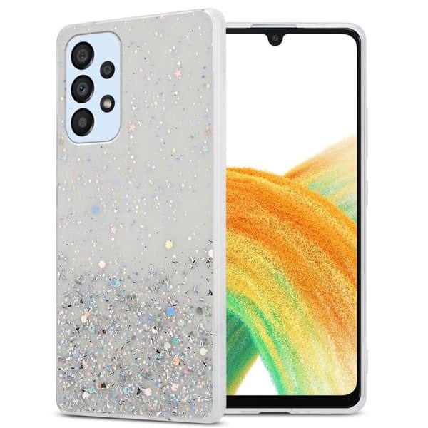 Samsung Galaxy A33 5G Suojakuori Suojakotelo joustavasta TPU-silikonista jossa on kimaltelevaa glitteriä