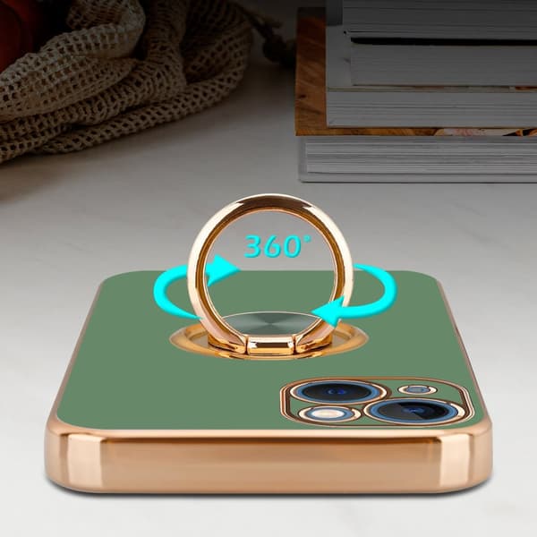Deksel til iPhone 14 PLUS med ring Etui av fleksibel TPU-silikon, med kamerabeskyttelse magnetisk bilholder