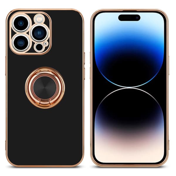 iPhone 14 PRO MAX Suojakuori Suojakotelo valmistettu joustavasta TPU silikonista jossa on kameran suojaus ja magneettinen autoteline