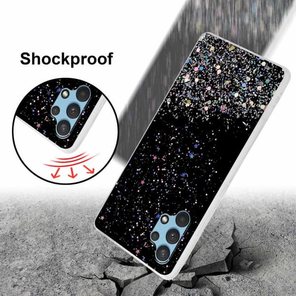 Samsung Galaxy A32 4G Suojakuori Suojakotelo joustavasta TPU-silikonista jossa on kimaltelevaa glitteriä