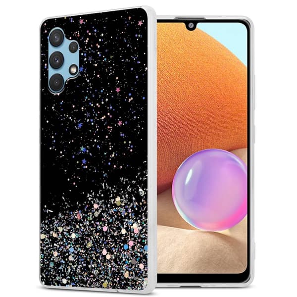Samsung Galaxy A32 4G Suojakuori Suojakotelo joustavasta TPU-silikonista jossa on kimaltelevaa glitteriä