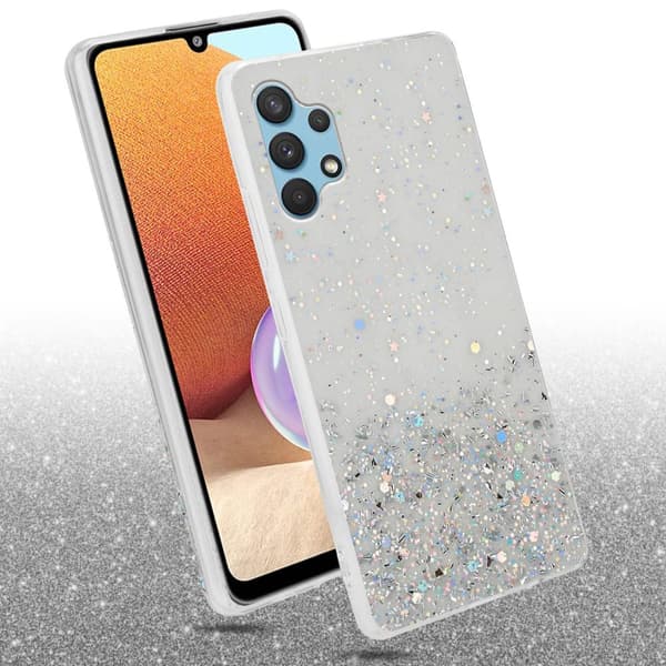 Samsung Galaxy A32 4G Suojakuori Suojakotelo joustavasta TPU-silikonista jossa on kimaltelevaa glitteriä