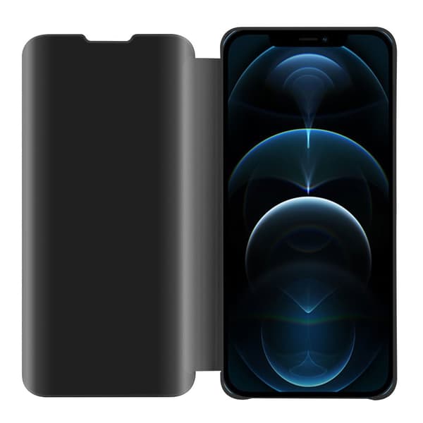 Etui for iPhone 13 Deksel Clear View Mirror Beskyttelsesetui med stativfunksjon 360 graders beskyttelse