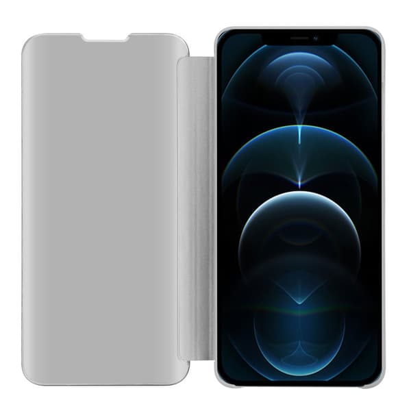 Etui for iPhone 13 Deksel Clear View Mirror Beskyttelsesetui med stativfunksjon 360 graders beskyttelse